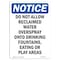 Signmission OSHA Notice, 5" Height, Do Not Allow Reclaimed Water Overspray Sign, 5" X 3.5", Portrait OS-NS-D-35-V-11066 - alternate 1
